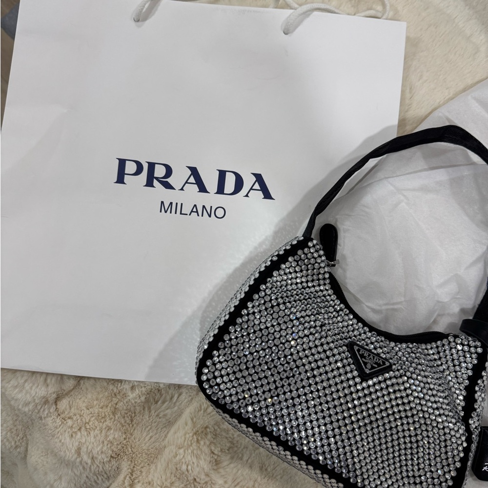 Prada Re Edition Black and Silver Women's Bag